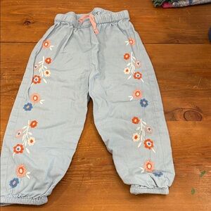 EUC Baby Boden Light Blue Pants with Pink Accents size 2-3Y